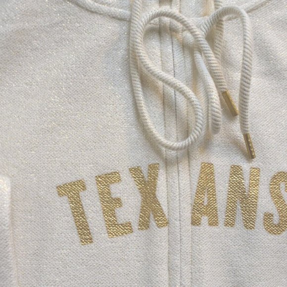 All-Sport Couture Womens NFL Houston Texans Cream Play Action Hoodie New - Picture 5 of 9